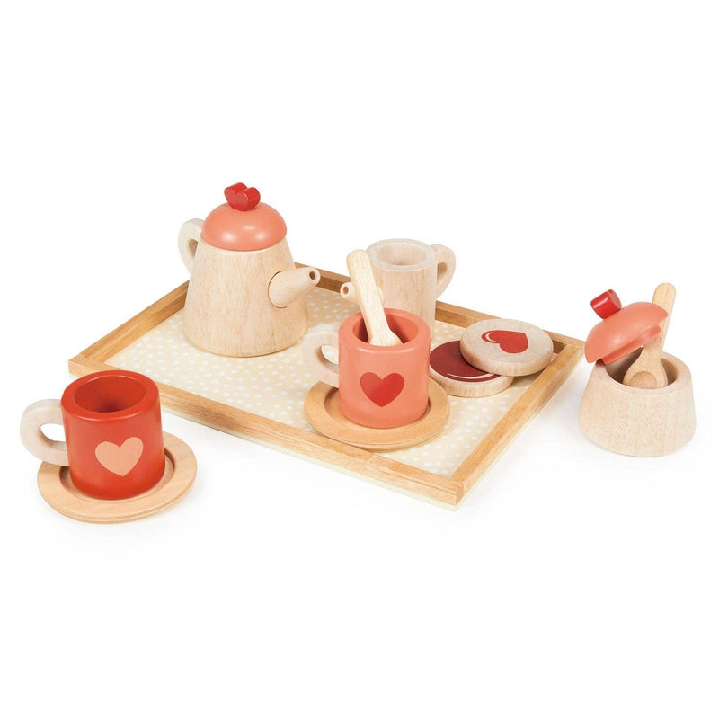 Mentari Toys Wooden Tea Time Tray Set - Pretend Play - Ages 3+-2