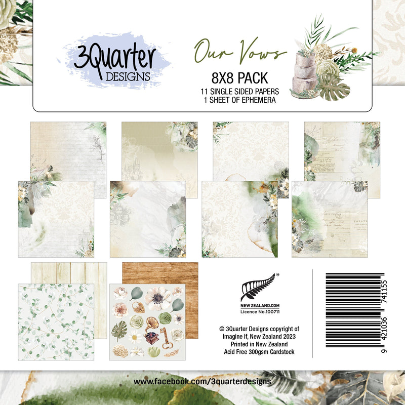 3Quarter Designs - 8" X 8" Paper Pack - Our Vows-1