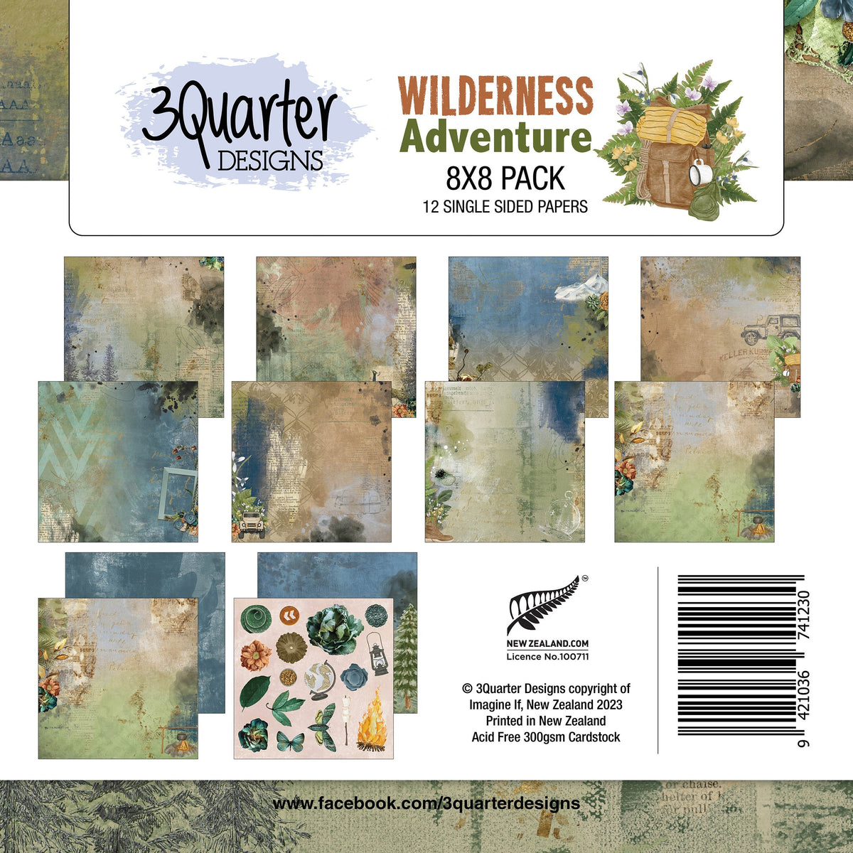 3Quarter Designs - 8" X 8" Paper Pack - Wilderness Adventures-1