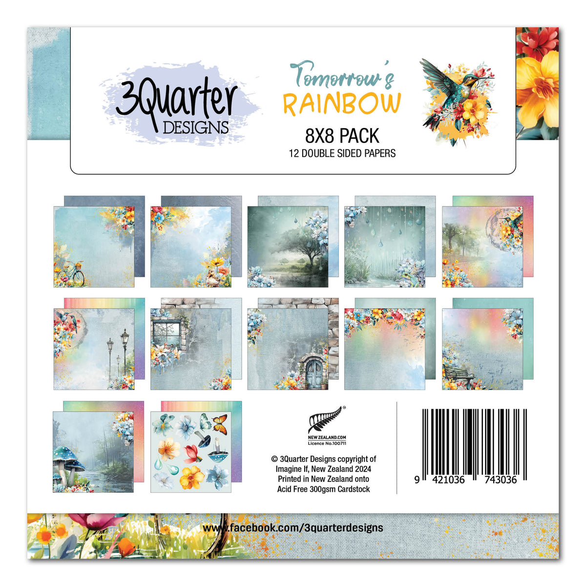 3Quarter Designs Tomorrow's Rainbow 8x8 Paper Pack-1