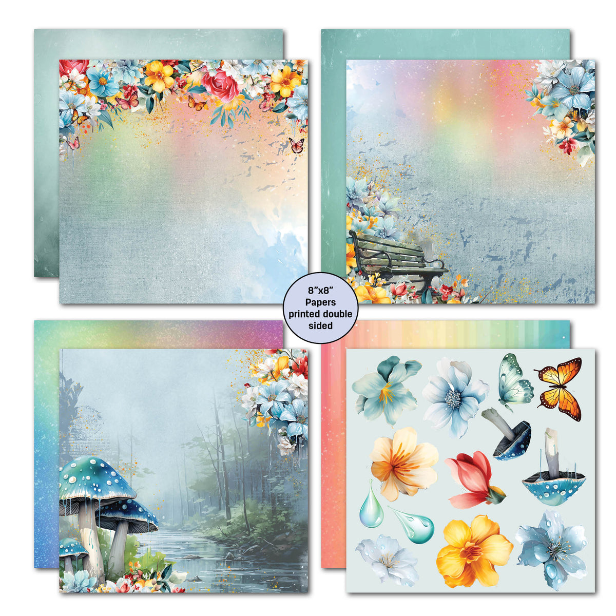 3Quarter Designs Tomorrow's Rainbow 8x8 Paper Pack-4