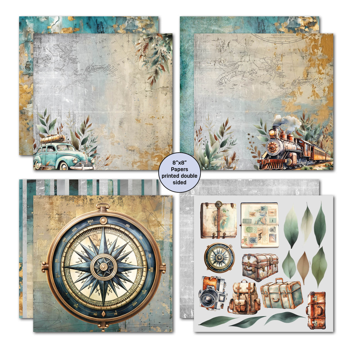 3Quarter Designs Adventures Return 8x8 Paper Pack-4