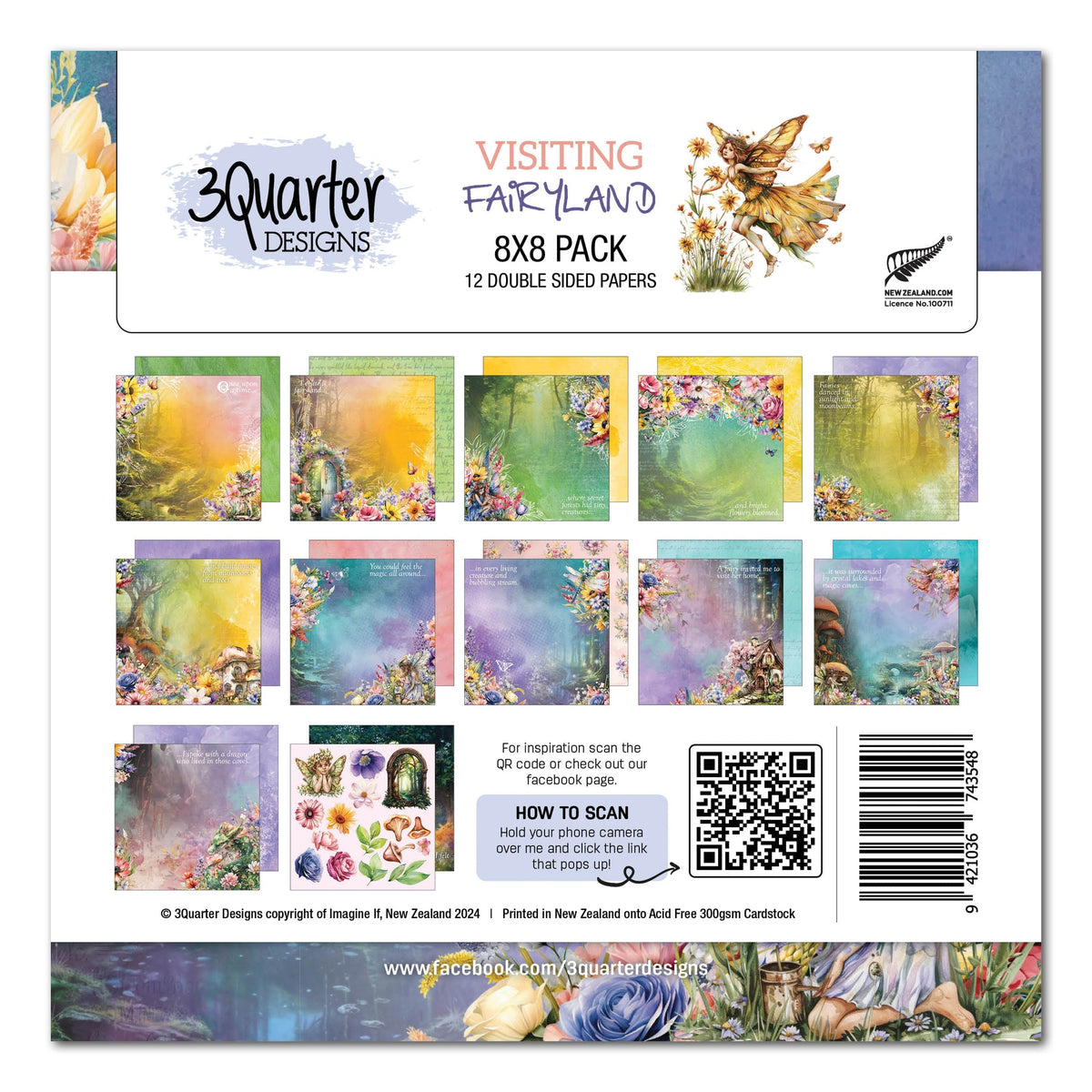 3Quarter Designs Visiting Fairyland 8x8 Paper Pack-1