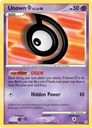 Unown [D] 68/130 - Diamond and Pearl Reverse Holofoil-1