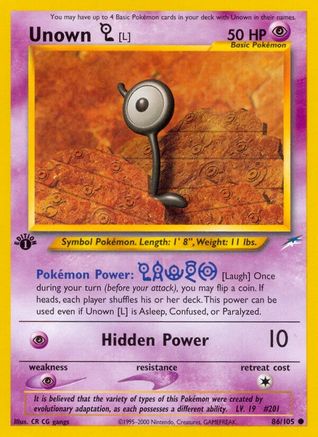 Unown [L] 86/105 - Neo Destiny 1st Edition-1