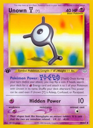 Unown [Y] 40/64 - Neo Revelation 1st Edition-1