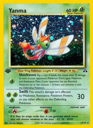 Yanma (17)/75 - Neo Discovery 1st Edition Holofoil-1