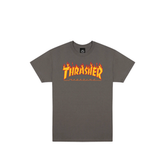 Thrasher 'Flame Logo' Tee - Charcoal-1
