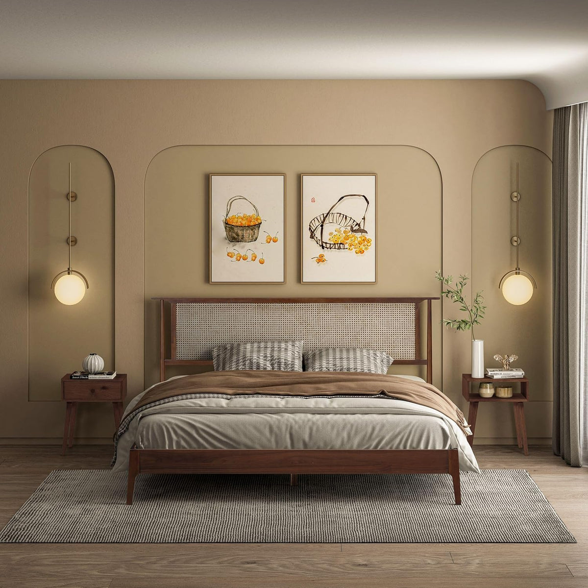 Ruby Natural Rattan Bed Frame-10