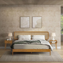 Estructura de cama de ratán natural Lupin-8