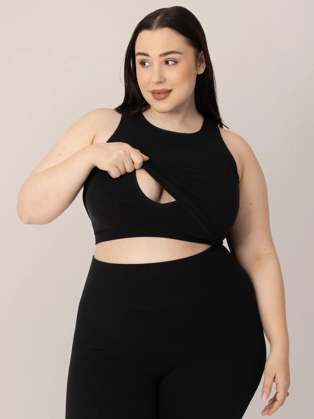 Sublime® Bamboo Maternity & Nursing Longline Bra | Black-2