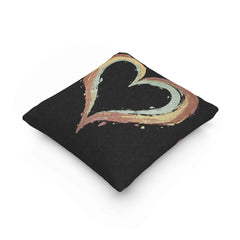 Painted Heart Pillow | Woven Decorative Pillow, Boho Heart Throw Pillow-10