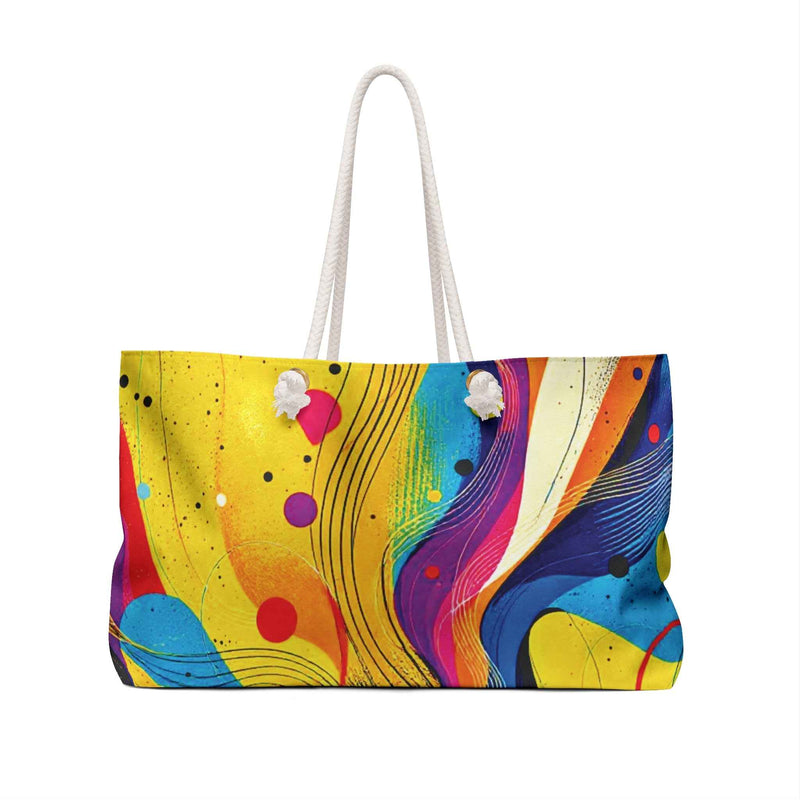 Abstract Colorful Swirl Weekender Bag | Bold Geometric Tote-4