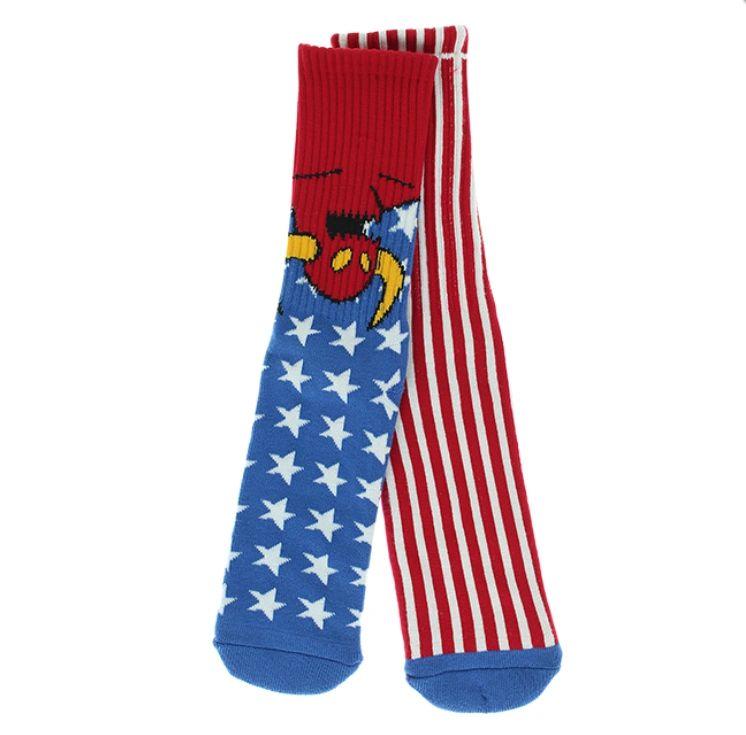 Toy Machine 'American Monster' Crew Socks - Red-1