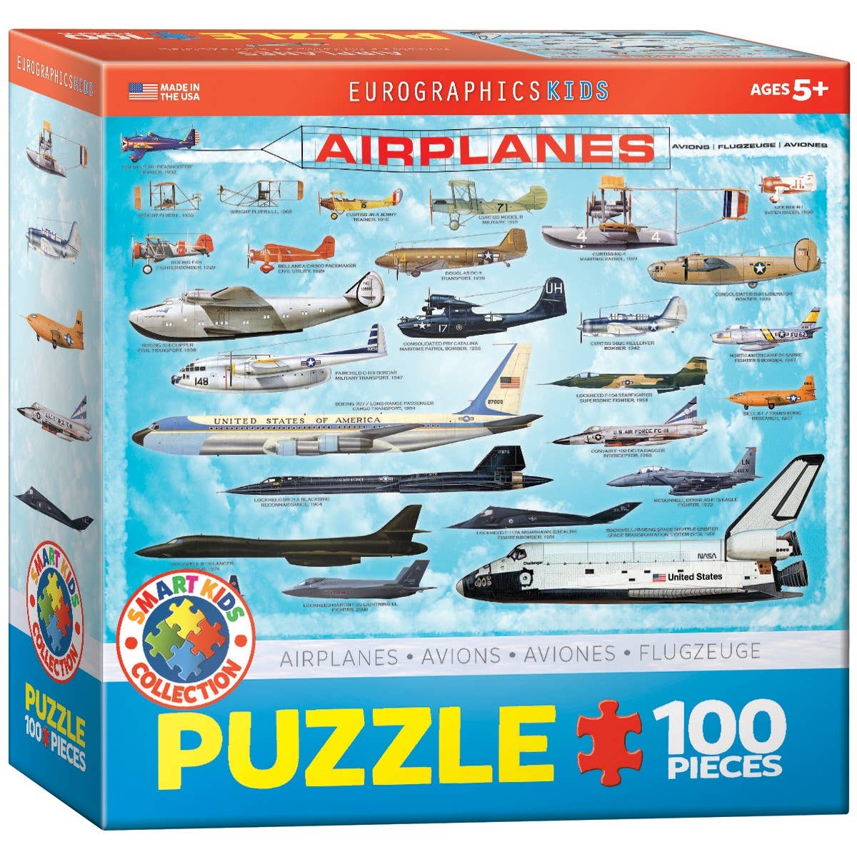 Eurographics Airplanes 100-Piece Puzzle - Ages 5+-1