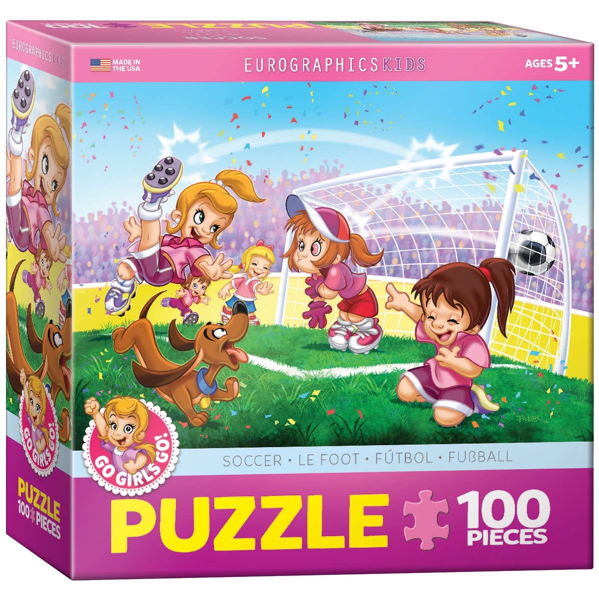 Eurographics Go Girls Go! Soccer 100-Piece Puzzle - Ages 5+-1