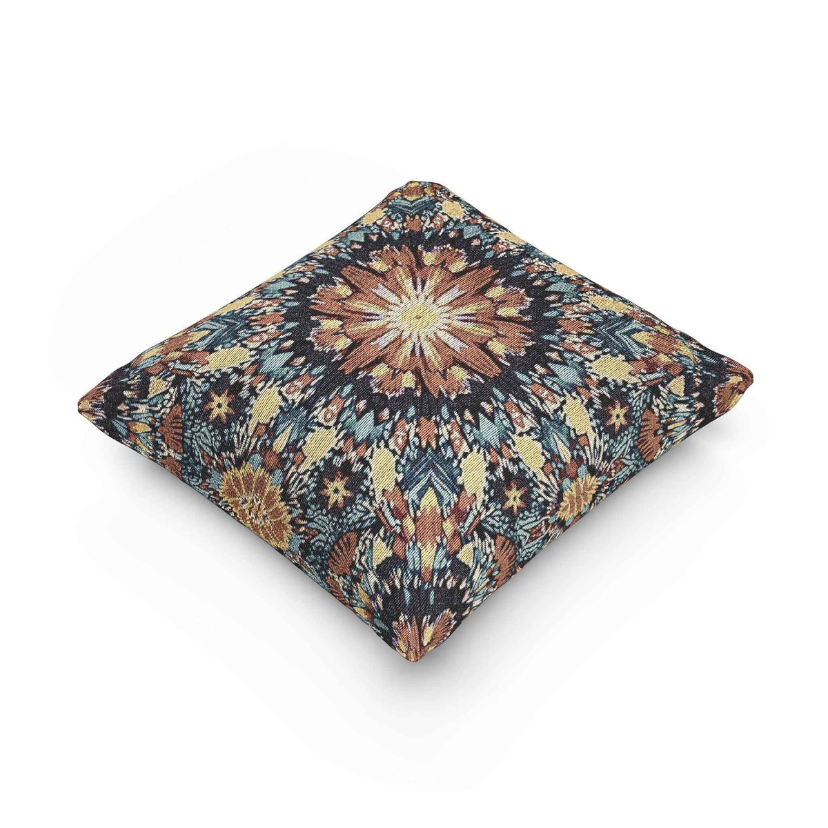 Geometric Mandala Woven Pillow | Boho Mosaic Throw Pillow-10