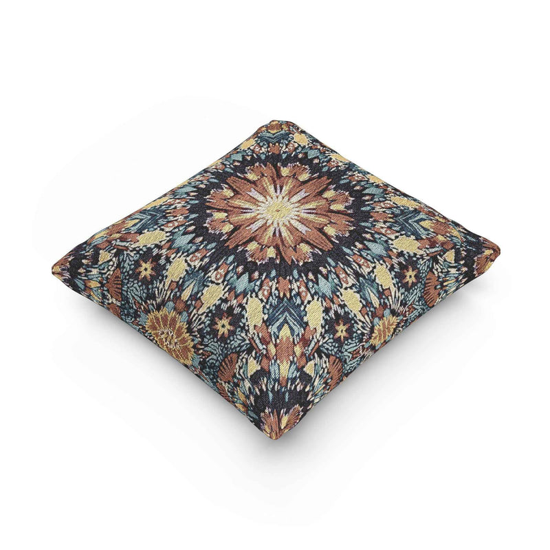 Geometric Mandala Woven Pillow | Boho Mosaic Throw Pillow-10