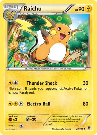 Raichu 28/111 - XY  Furious Fists-1