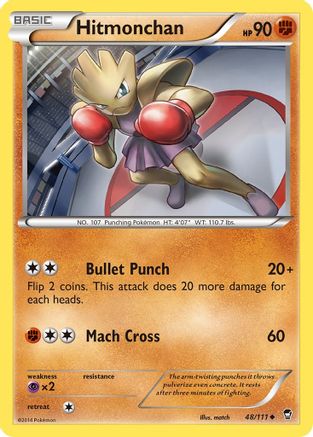 Hitmonchan 48/111 - XY  Furious Fists Reverse Holofoil-1