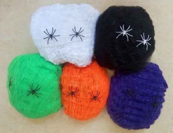 Halloween Stretchable Spider Web Decoration – Cotton Web with Mini Spiders for Indoor & Outdoor Use-4