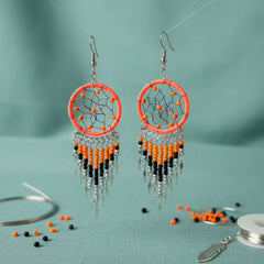 Orange/black Dreamcatcher Dangles-2