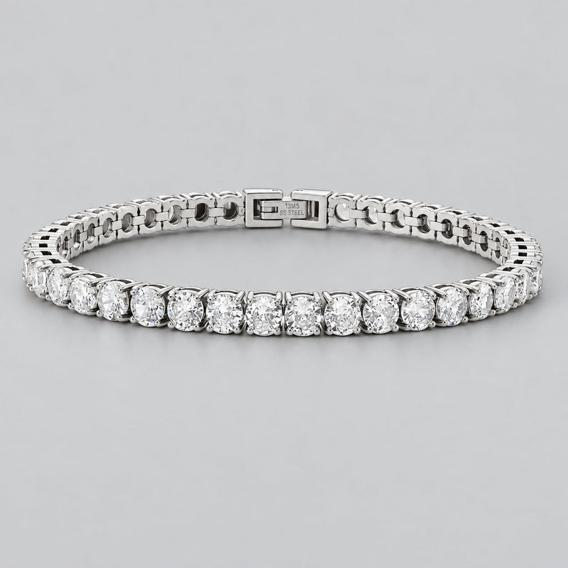 Women’s Stainless Steel Simulated Diamond Tennis Bracelet-1