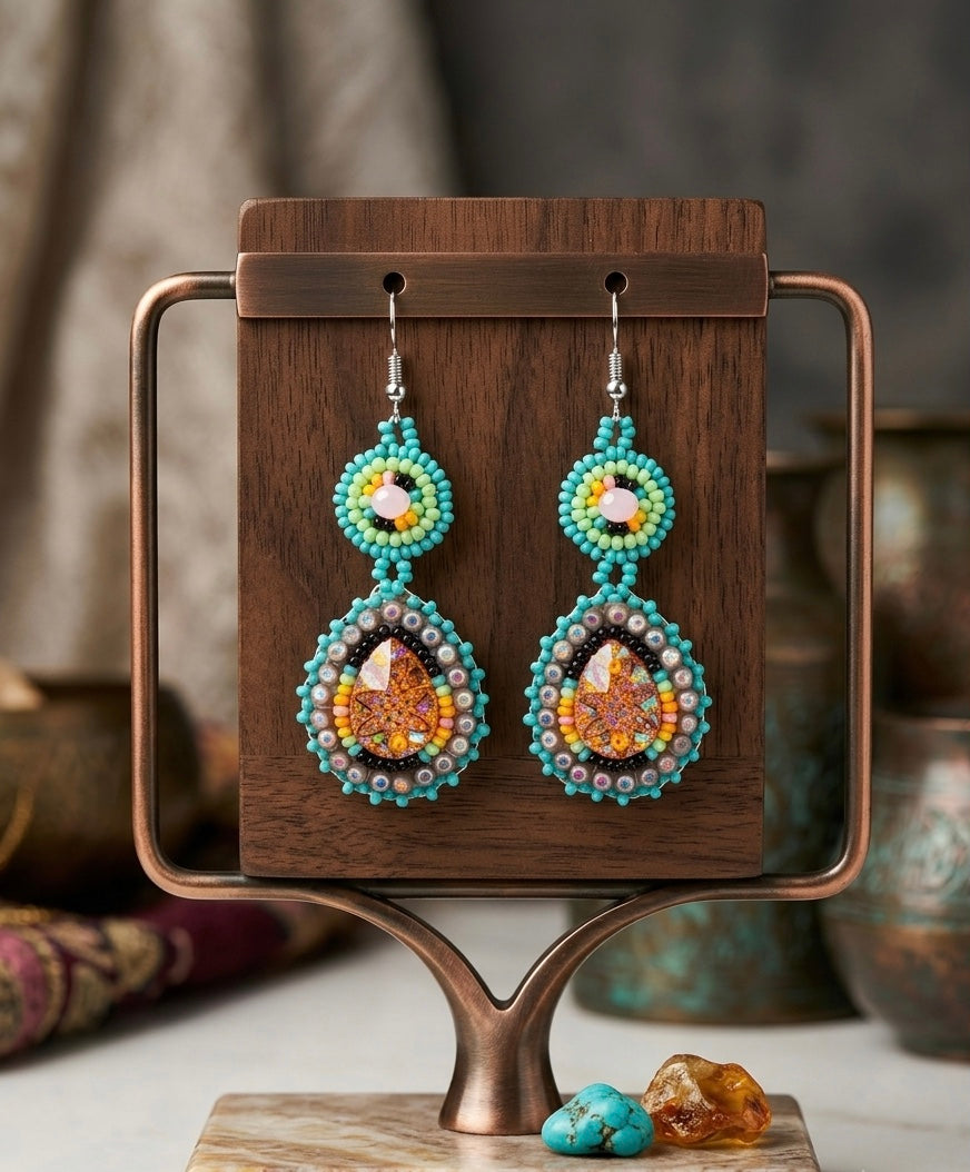 Drop Beaded Earrings gold collection-1
