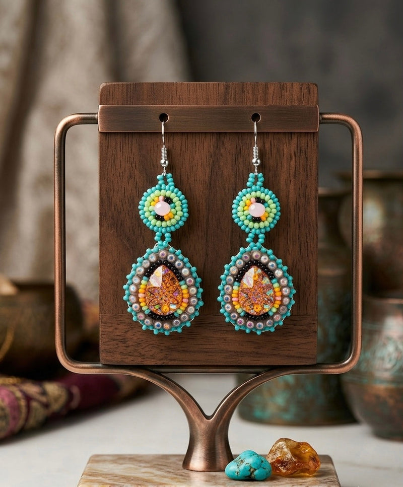 Drop Beaded Earrings gold collection-1