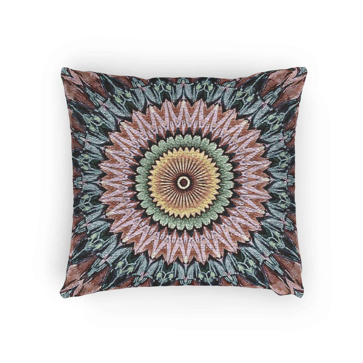 Mandala Sunburst Woven Pillow | Boho Geometric Decorative Cushion Cover-9