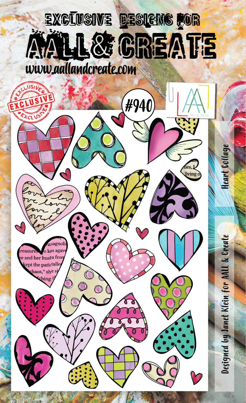 AALL and Create Stamp Set - 940 - Heart Collage-1