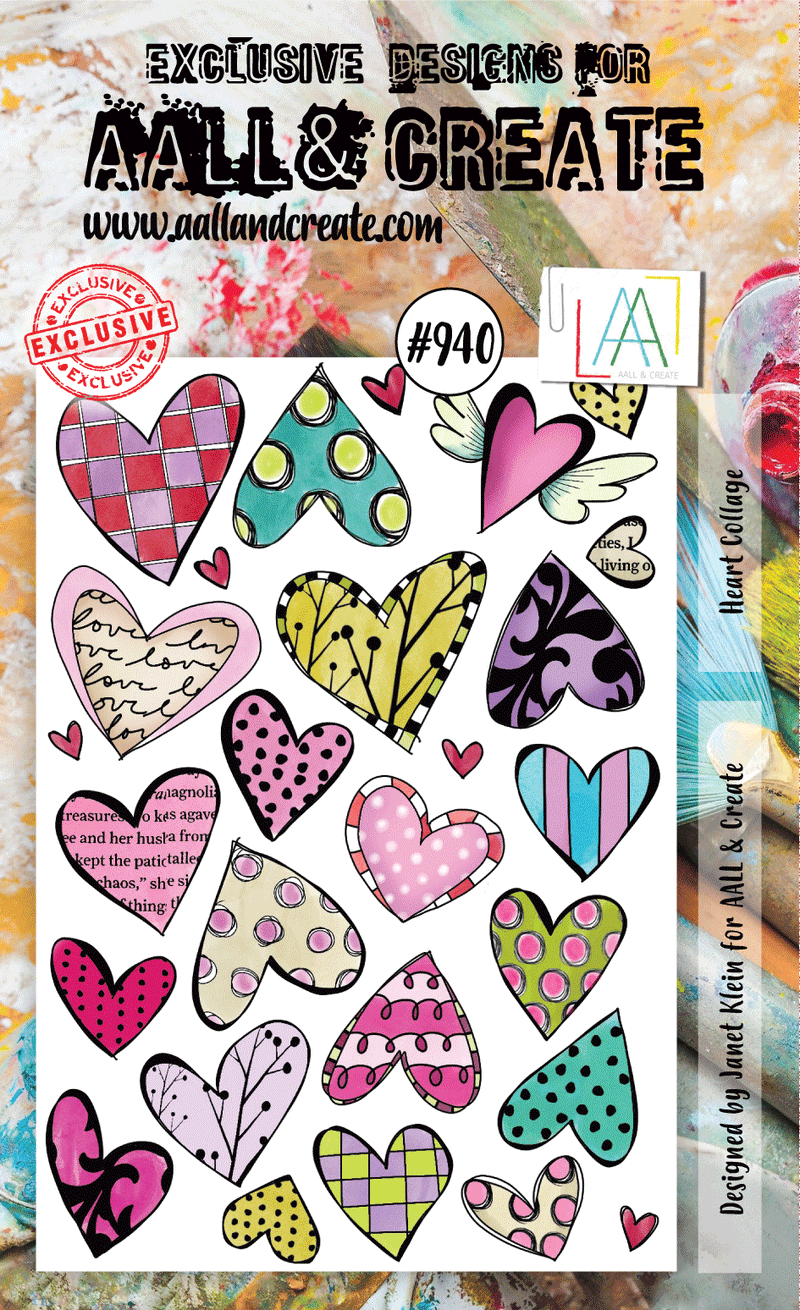 AALL and Create Stamp Set - 940 - Heart Collage-1