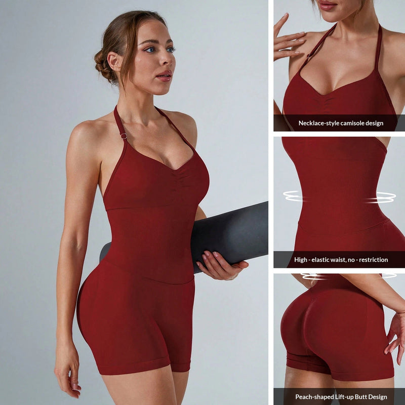 Women’s Seamless One-Piece Yoga Jumpsuit – Quick-Dry Backless Fitness Bodysuit-9