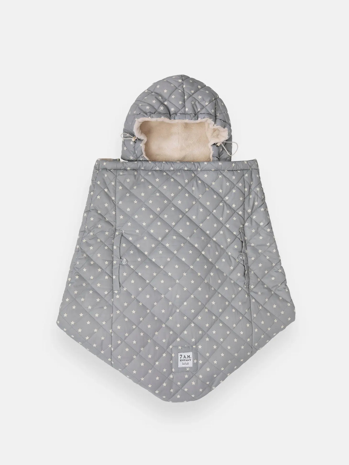 K-Poncho - Plush | 7am Enfant | Grey Stars Regular Weight-3