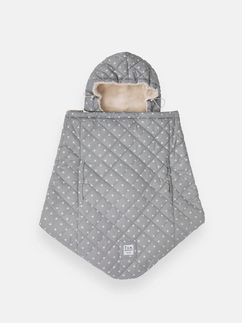K-Poncho - Plush | 7am Enfant | Grey Stars Regular Weight-3
