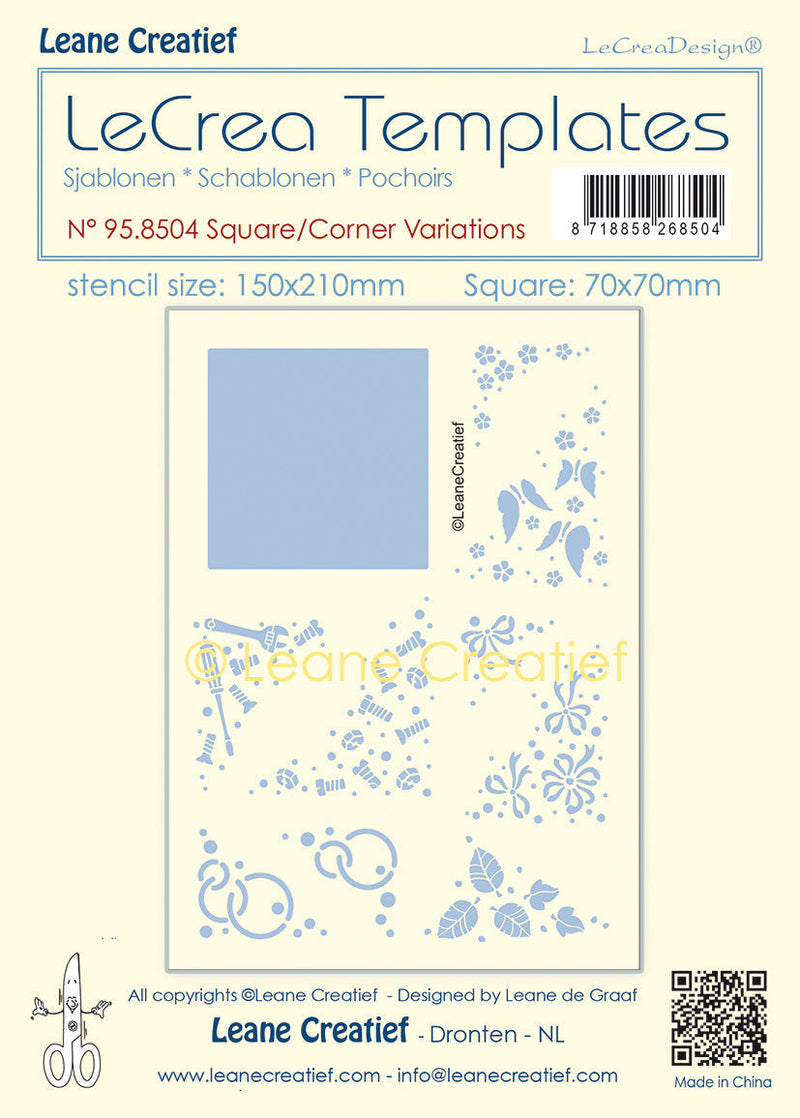 Stencil Square-Corner Variations, Size Stencil 150x210mm, Ø 70mm-1