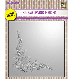 Nelle Choice 3D Embossing Folder - Poinsettia Corner-1