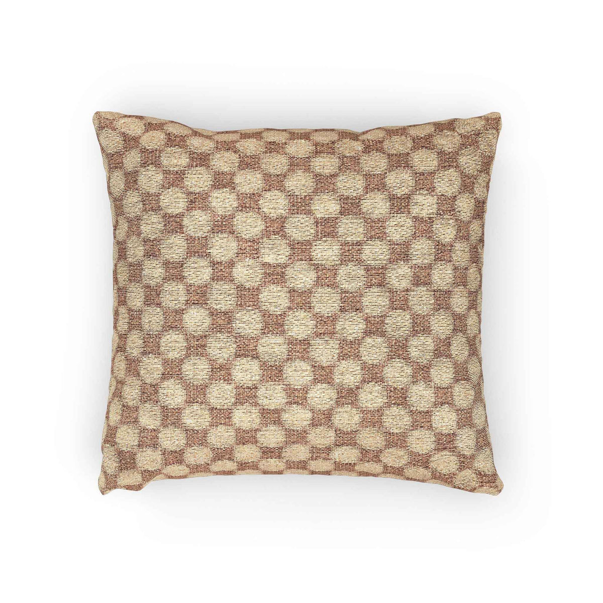Woven Checkered Pattern Pillow | Neutral Brown Geometric Throw Pillow-5