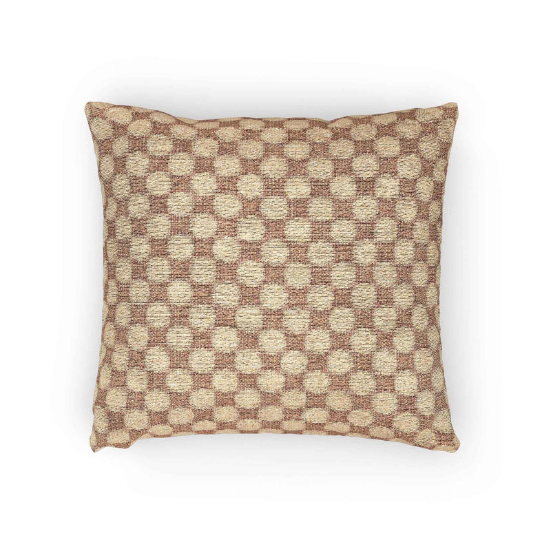 Woven Checkered Pattern Pillow | Neutral Brown Geometric Throw Pillow-5
