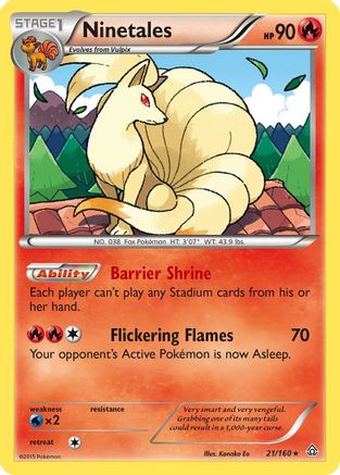 Ninetales 21/160 - XY  Primal Clash Reverse Holofoil-1