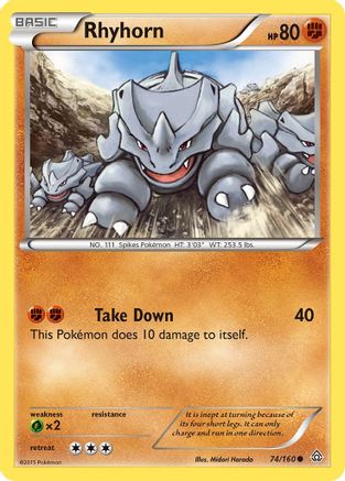 Rhyhorn/160 - XY  Primal Clash Reverse Holofoil-1