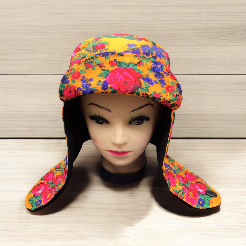 Orange Kookum Hat with Drop-Down Ears-5
