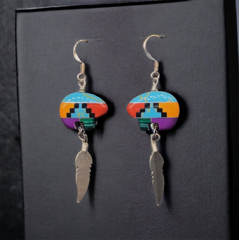 Sterling Silver Orange and Red Earrings-1