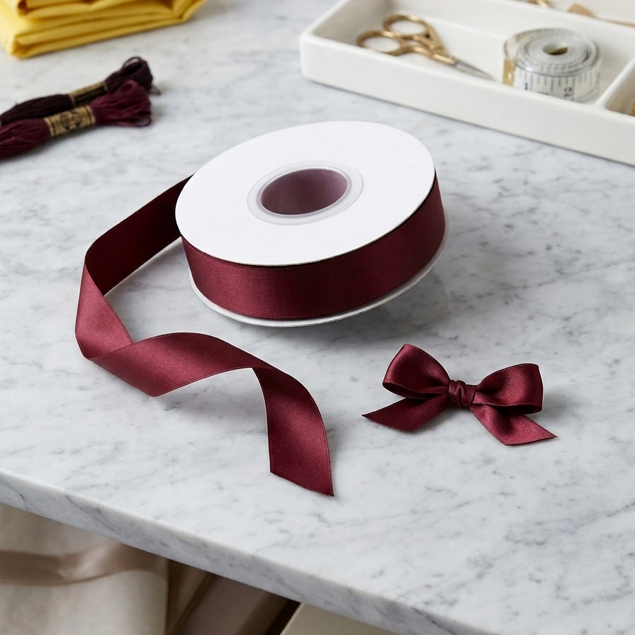 30 Meter Double Face Burgundy #793 Ribbon Roll