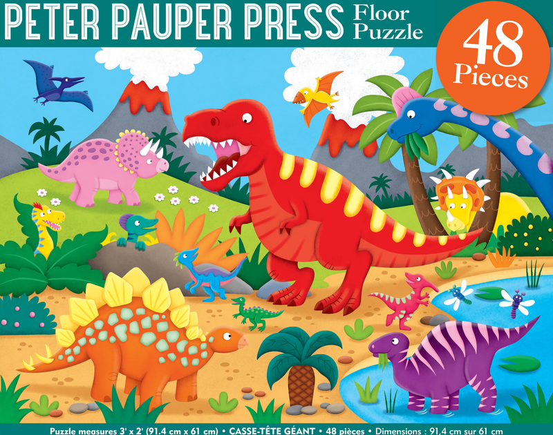 Peter Pauper Press - Dinosaurs Kids' Floor Puzzle - Ages 3+-1