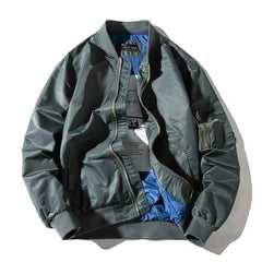 Men's Solid Pilot Bomber Jacket-3