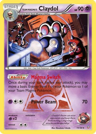 Team Magma's Claydol 11/34 - Double Crisis Reverse Holofoil-1