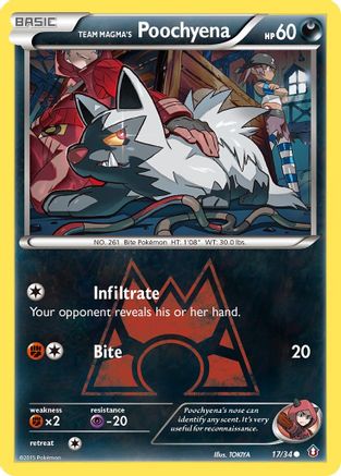 Team Magma's Poochyena 17/34 - Double Crisis Reverse Holofoil-1