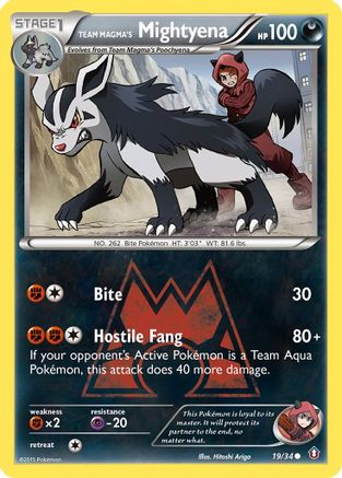 Team Magma's Mightyena 19/34 - Double Crisis Reverse Holofoil-1