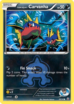 Team Aqua's Carvanha 20/34 - Double Crisis Reverse Holofoil-1